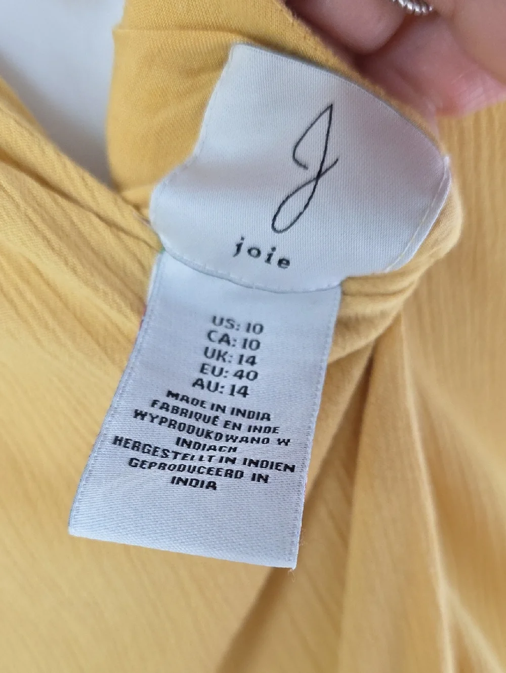 JOIE Yellow Layered/ Tiered Sleeveless Embroidered Midi Boho Dress Size 10 - Picture 7 of 8